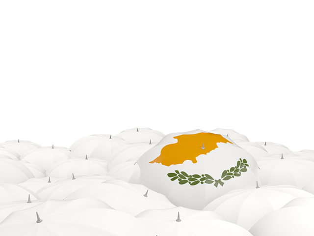 White umbrellas with flag. Download flag icon of Cyprus at PNG format