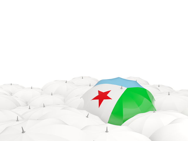White umbrellas with flag. Download flag icon of Djibouti at PNG format