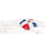 Dominican Republic. White umbrellas with flag. Download icon.