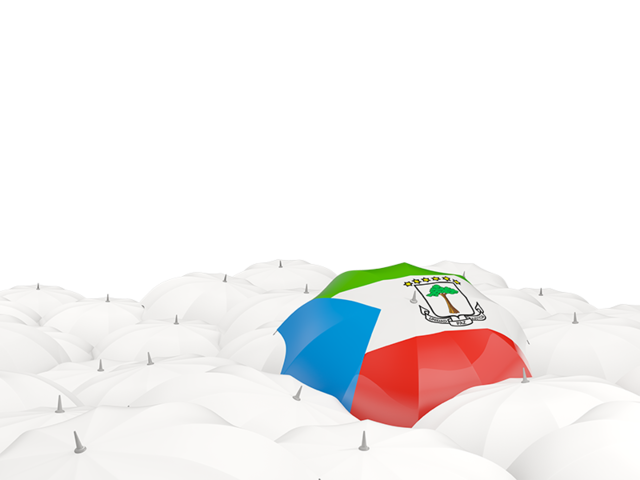 White umbrellas with flag. Download flag icon of Equatorial Guinea at PNG format