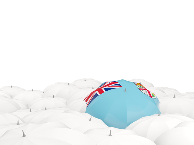 White umbrellas with flag. Download flag icon of Fiji at PNG format