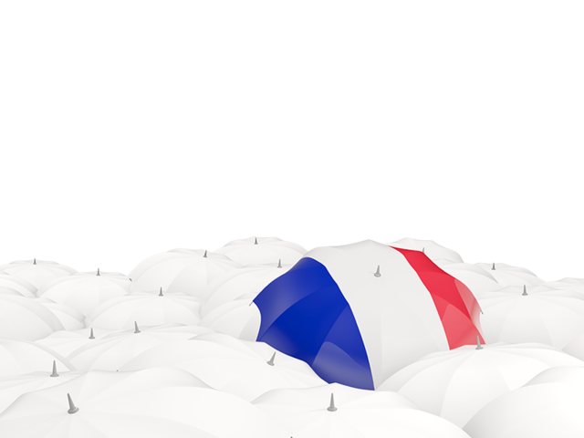 White umbrellas with flag. Download flag icon of France at PNG format