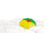 French Guiana. White umbrellas with flag. Download icon.