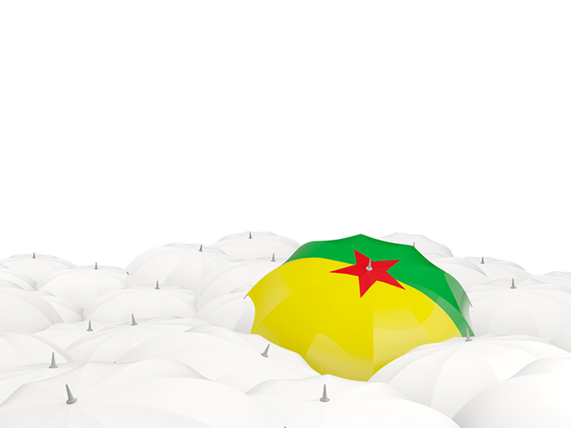 White umbrellas with flag. Download flag icon of French Guiana at PNG format