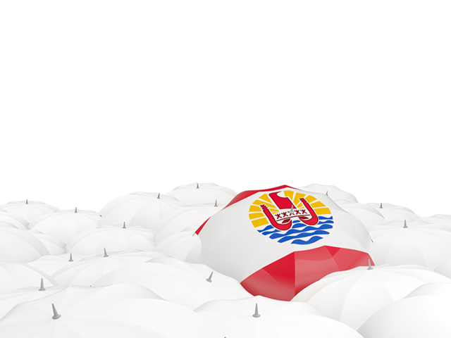 White umbrellas with flag. Download flag icon of French Polynesia at PNG format