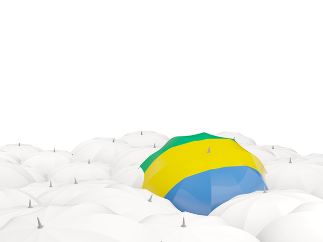 White umbrellas with flag. Download flag icon of Gabon at PNG format