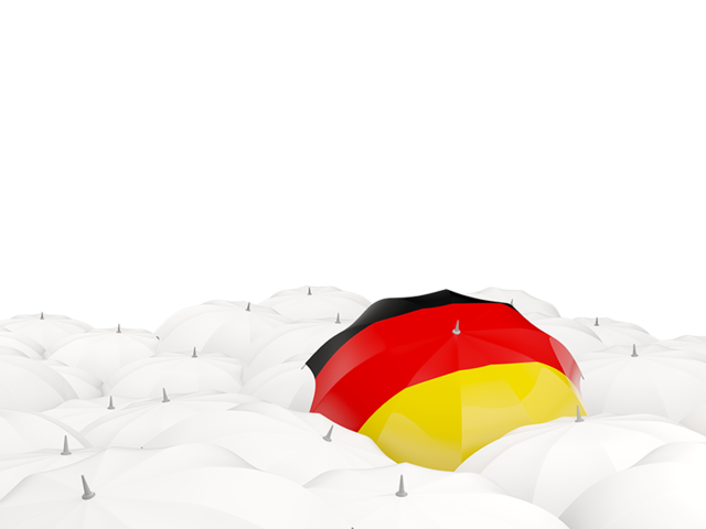 White umbrellas with flag. Download flag icon of Germany at PNG format