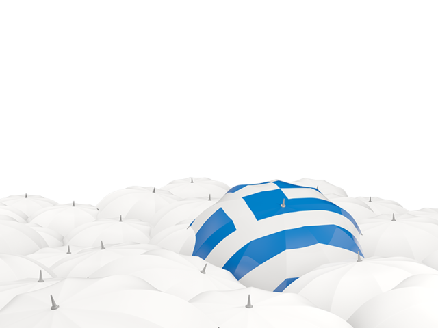 White umbrellas with flag. Download flag icon of Greece at PNG format