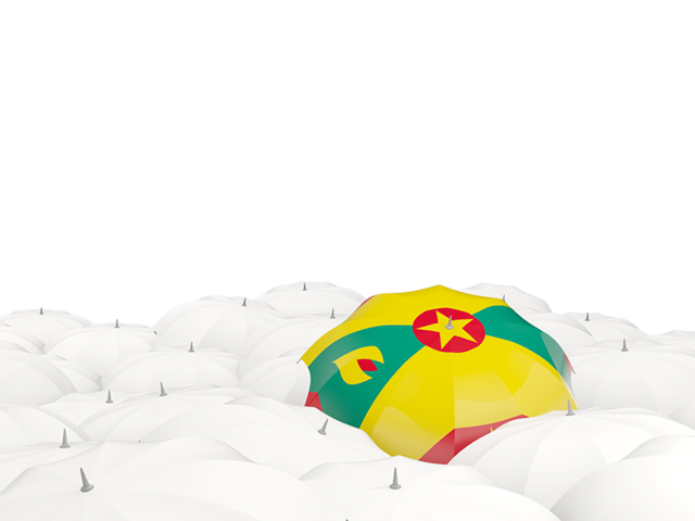 White umbrellas with flag. Download flag icon of Grenada at PNG format