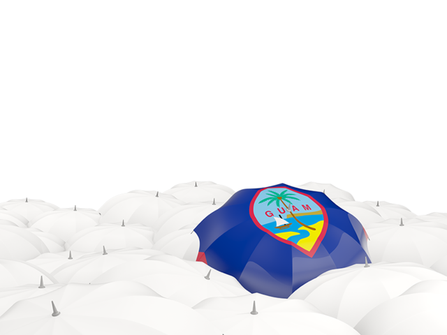 White umbrellas with flag. Download flag icon of Guam at PNG format