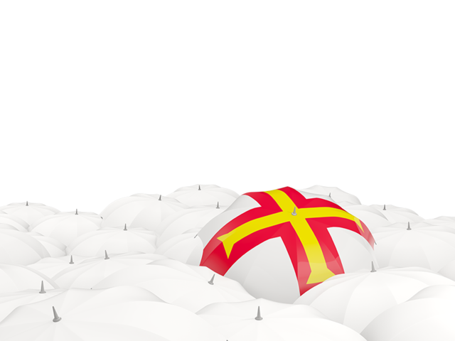 White umbrellas with flag. Download flag icon of Guernsey at PNG format