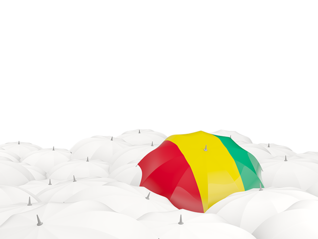 White umbrellas with flag. Download flag icon of Guinea at PNG format