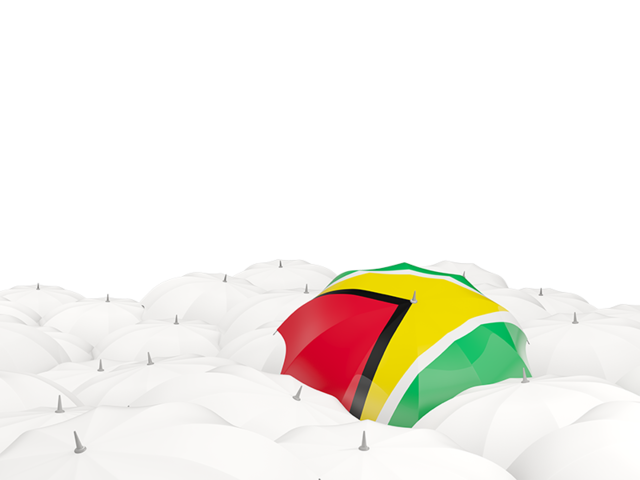 White umbrellas with flag. Download flag icon of Guyana at PNG format