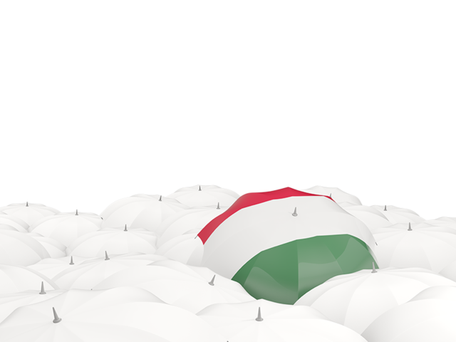 White umbrellas with flag. Download flag icon of Hungary at PNG format
