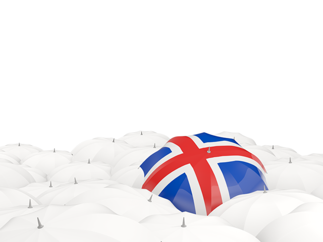 White umbrellas with flag. Download flag icon of Iceland at PNG format