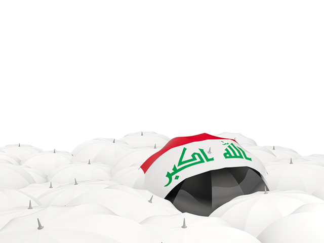 White umbrellas with flag. Download flag icon of Iraq at PNG format