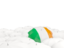 Ireland. White umbrellas with flag. Download icon.