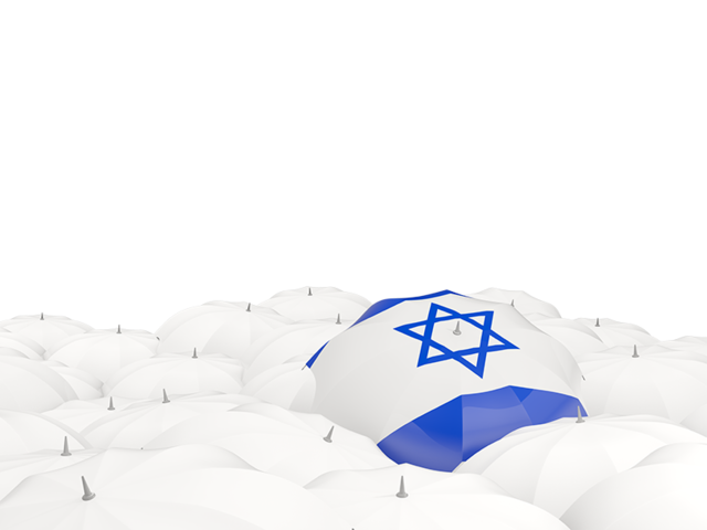 White umbrellas with flag. Download flag icon of Israel at PNG format