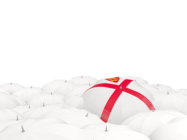 White umbrellas with flag. Download flag icon of Jersey at PNG format
