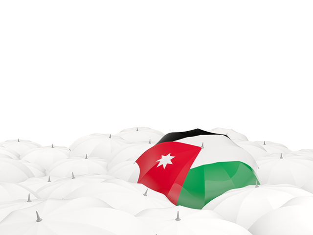 White umbrellas with flag. Download flag icon of Jordan at PNG format