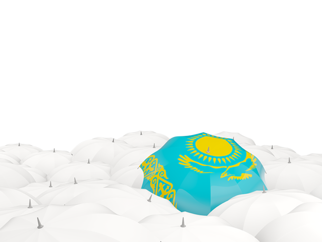 White umbrellas with flag. Download flag icon of Kazakhstan at PNG format