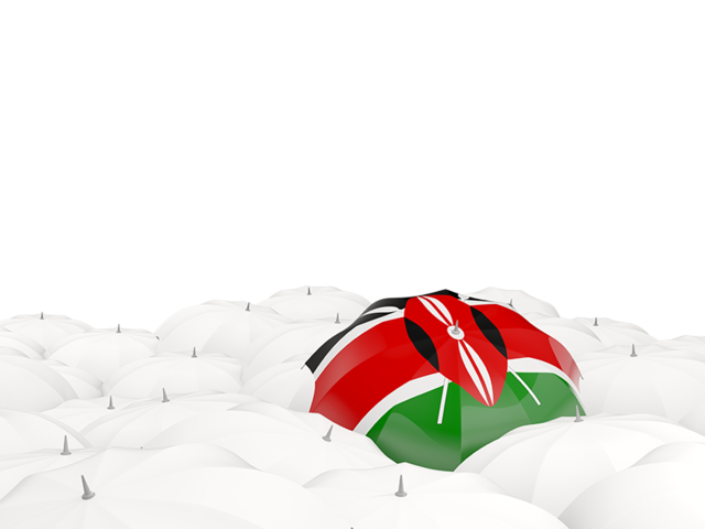 White umbrellas with flag. Download flag icon of Kenya at PNG format