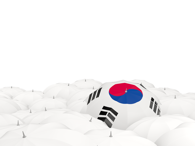 White umbrellas with flag. Download flag icon of South Korea at PNG format
