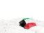 Kuwait. White umbrellas with flag. Download icon.