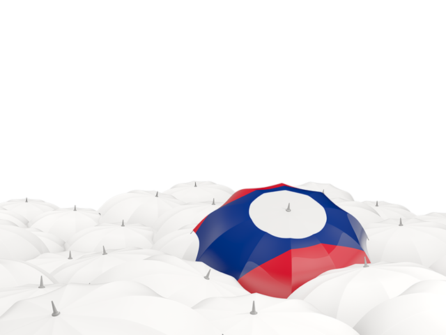 White umbrellas with flag. Download flag icon of Laos at PNG format