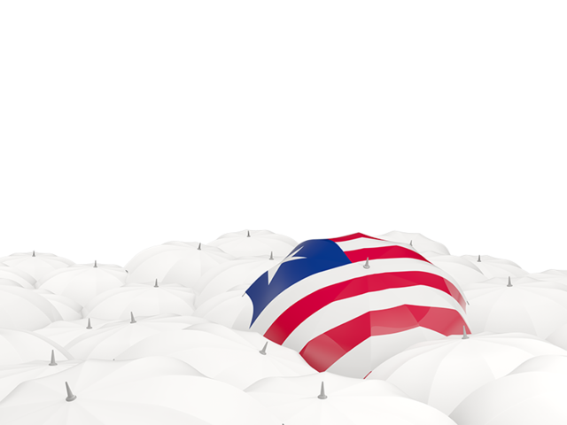White umbrellas with flag. Download flag icon of Liberia at PNG format