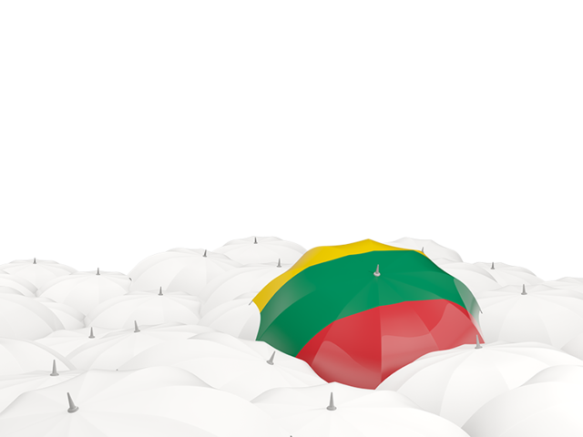 Белые зонтики с флагом. Скачать флаг. Литва