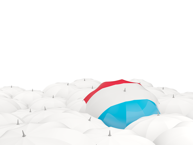 White umbrellas with flag. Download flag icon of Luxembourg at PNG format