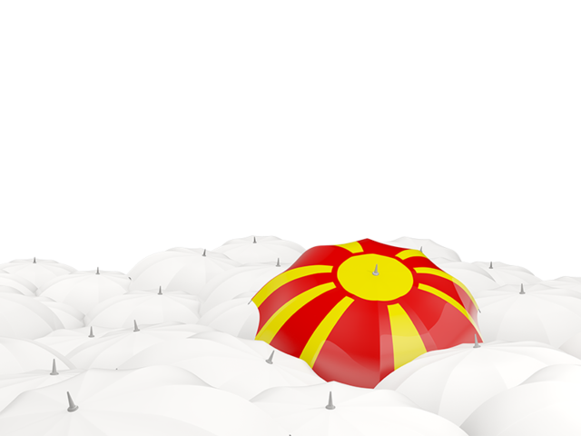 White umbrellas with flag. Download flag icon of Macedonia at PNG format