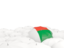 Madagascar. White umbrellas with flag. Download icon.