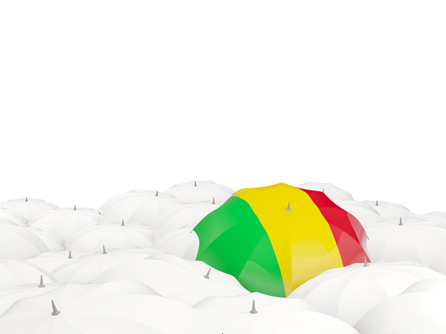 White umbrellas with flag. Download flag icon of Mali at PNG format