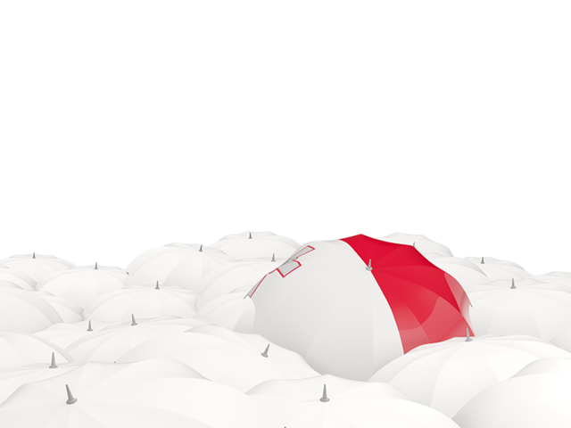 White umbrellas with flag. Download flag icon of Malta at PNG format