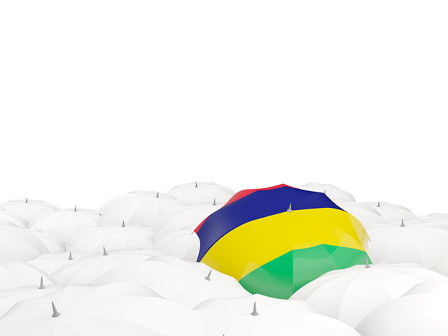 White umbrellas with flag. Download flag icon of Mauritius at PNG format