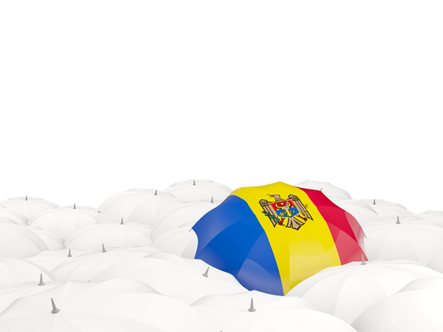 Белые зонтики с флагом. Скачать флаг. Молдавия