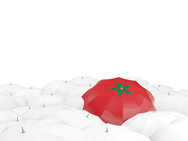 White umbrellas with flag. Download flag icon of Morocco at PNG format