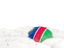 Namibia. White umbrellas with flag. Download icon.