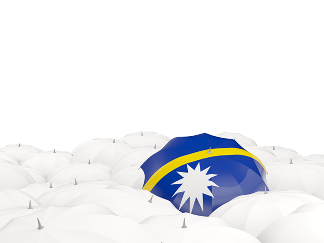 White umbrellas with flag. Download flag icon of Nauru at PNG format