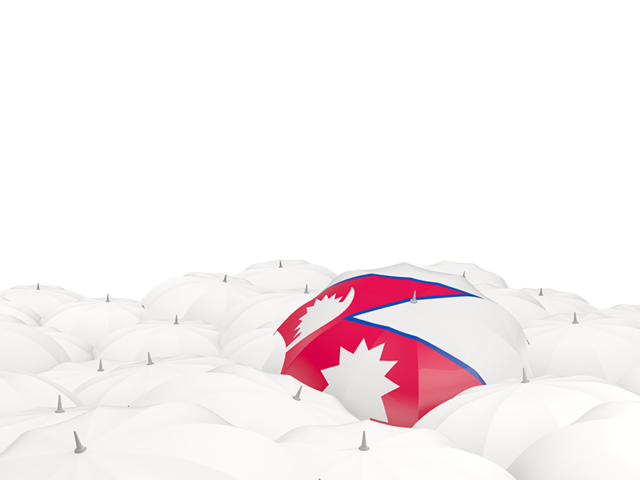 White umbrellas with flag. Download flag icon of Nepal at PNG format