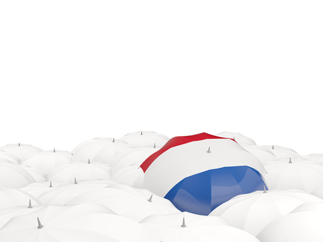 White umbrellas with flag. Download flag icon of Netherlands at PNG format