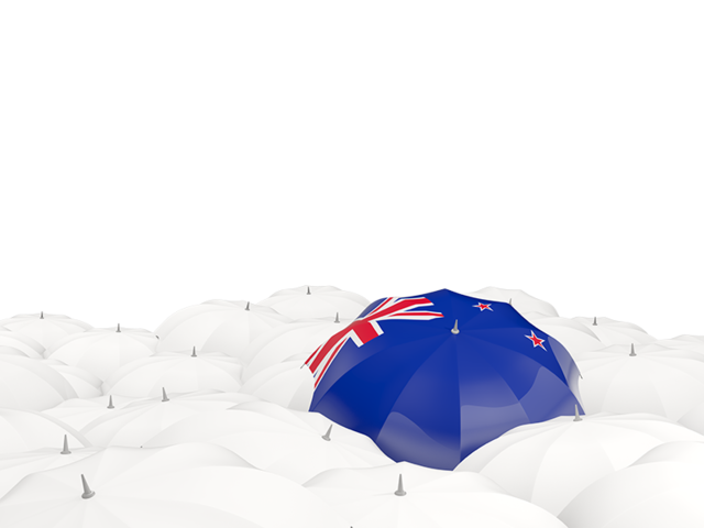 White umbrellas with flag. Download flag icon of New Zealand at PNG format