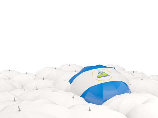 White umbrellas with flag. Download flag icon of Nicaragua at PNG format