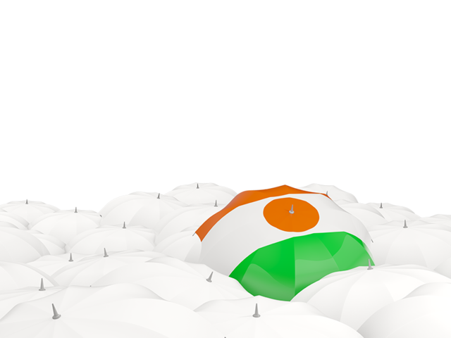 White umbrellas with flag. Download flag icon of Niger at PNG format