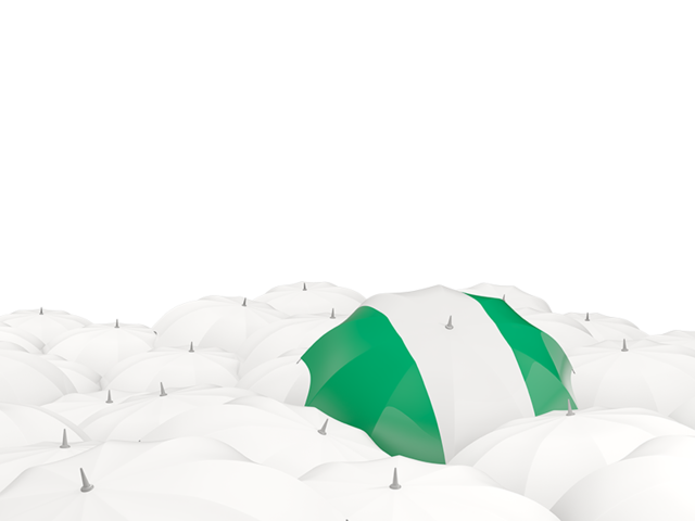 White umbrellas with flag. Download flag icon of Nigeria at PNG format