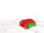 Oman. White umbrellas with flag. Download icon.