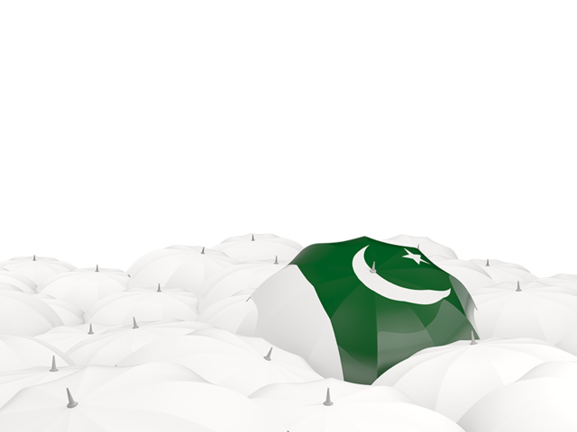 Белые зонтики с флагом. Скачать флаг. Пакистан
