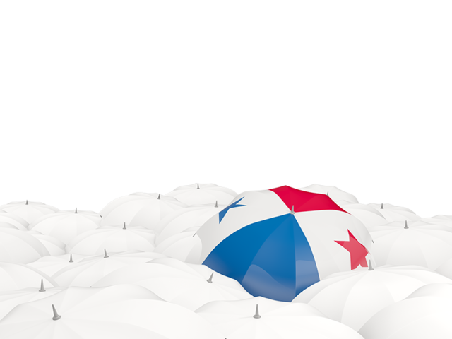White umbrellas with flag. Download flag icon of Panama at PNG format